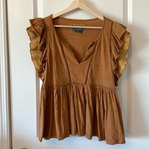 Anthropologie Bouo ruffle top